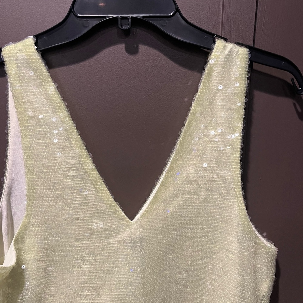 A New Day Light Lime Elegant Sequin Women's Dress Size XS MINI - Picture 7 of 7